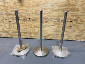 lot 81 image: Lot of 3-  Stainless Steel Rope Barriers