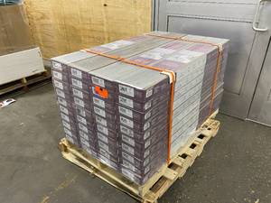 lot 9 image: HOME DECORATORS COLLECTION Lot of 40 Cases of-  Water Resistant EIR Silverton Oak 8 mm Thick x 7-12 in. Wide x 50-23 in Length Laminate Flooring (23.69 sq. ft. case)