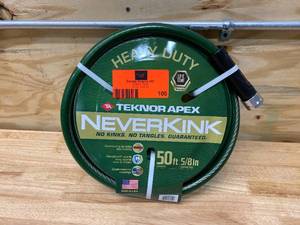 lot 105 image: TEKNOR APEX Neverkink 58 in. x 50 ft. Heavy Duty Garden Hose