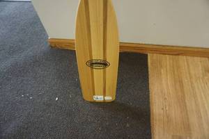 lot 214 image: Caviness Woodworking Feather Brand 45 Wood Paddle