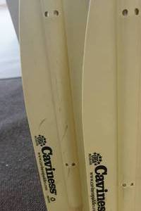 lot 219 image: Set of 2  Caviness Woodworking Synthetic Oars With Wynn Heavy Duty Oar Locks