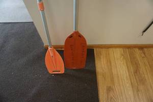lot 231 image: 2 -  PlasticAluminum Flotation DeviceCanoe Paddles