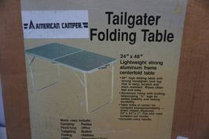 lot 282 image: American Camper Tailgater Light Weight Aluminum Folding Camp Table