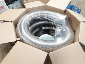 lot 503 image: NEW Roll Of BDM Stainless Steel Chimney Religning 6 x 25 Flex Duct