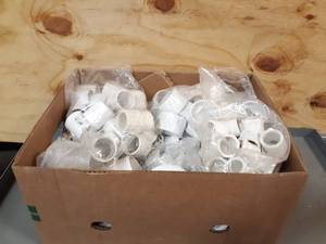 lot 518 image: NEW Box of Assorted 1 up to 3 Sch40 PVC Pipe Fittings