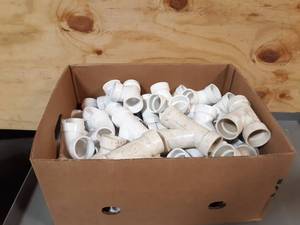 lot 528 image: NEW Box of 1-12 Sch40 Pipe Fittings - Mostly Wyes and Tees