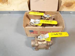 lot 489 image: NEW Lot of 3 Apollo 1-14 Brass Ball Valves - Solder Connection