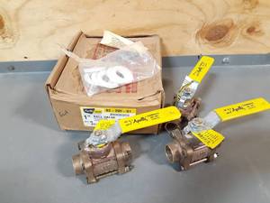 lot 486 image: NEW Lot of 3 Apollo 1 Brass Ball Valves - Solder Connection