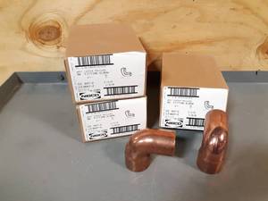 lot 482 image: NEW Lot of 15 1-12 NIBCO Copper Pressure 90° Elbows