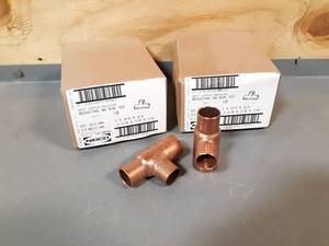 lot 478 image: NEW Lot of 20 1 x 34 x 34  NIBCO Copper Pressure Reducing Tees