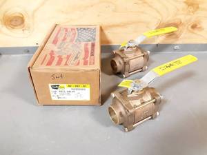 lot 470 image: NEW Lot of 2 Apollo 1-12 Brass Ball Valves - Solder Connection