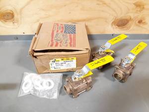 lot 469 image: NEW Lot of 3 Apollo 1 Brass Ball Valves - Solder Connection