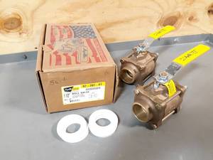 lot 464 image: NEW Lot of 2 Apollo 1-12 Brass Ball Valves - Solder Connection