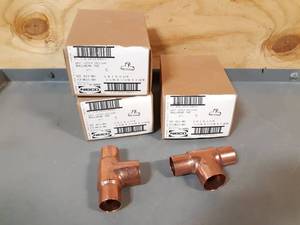 lot 462 image: NEW Lot of 15 1 x 1 x 1-14 NIBCO Copper Pressure Bullhead Tees