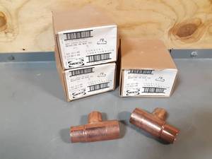 lot 461 image: NEW Lot of 15 1-14 x 1 x 1 NIBCO Copper Pressure Reducing Tees