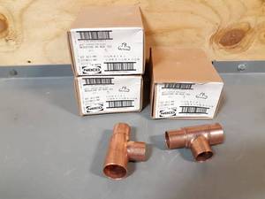 lot 460 image: NEW Lot of 15 1-14 x 1 x 1 NIBCO Copper Pressure Reducing Tees