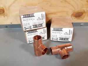 lot 459 image: NEW Lot of 15 1-12 x 1-14 x 1-14 NIBCO Copper Pressure Reducing Tees