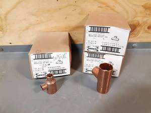 lot 457 image: NEW Lot of 30 NIBCO Copper Pressure Reducing Tees