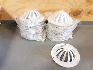 lot 570 image: NEW Lot of 17 Zurn 6 Plastic Dome Drain Covers