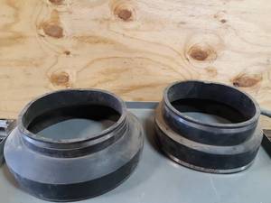 lot 619 image: NEW Lot of 2 Rubber Pipe Adapters 12 Clay x 12 Plastic & 12 to 14