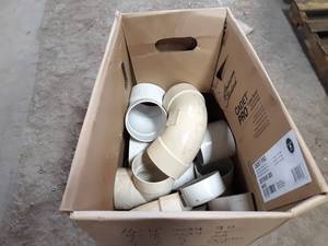 lot 659 image: Large Box of 27 4 PVC DWV Pipe Fittings