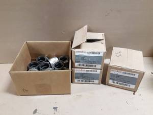 lot 671 image: NEW Lot of 34 Sch80 Couplers and Elbows  (13) 1-12 No-Hub Clamps