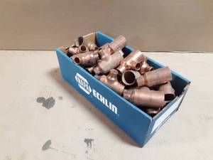 lot 673 image: Box of (39) 1 x 12 x 12 Copper Reducing Tees