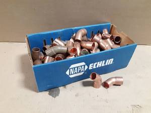 lot 676 image: Box of (80) 34 Copper 45° Street Elbows