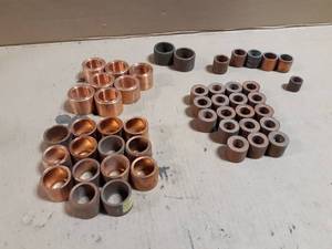 lot 717 image: Large Lot of (47) Assorted Copper Pipe Bushings - Lot weighs about 10 LBS