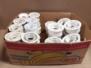 lot 729 image: Large Lot of (4) 3 x 1-12 PVC Bushings & (20) 4 x 2 PVC Bushings