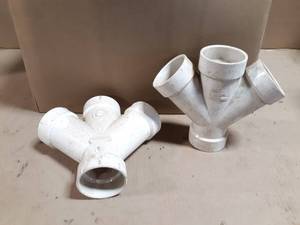 lot 730 image: Lot of (18) 2 PVC DWV Double Wyes