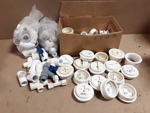 lot 731 image: Large Lot of Assorted PVC Cleanouts (2-12), Valves, Elbows and More