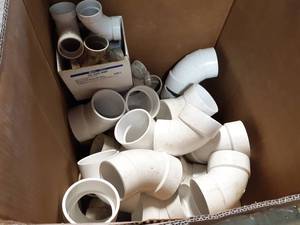 lot 732 image: Large Lot of (18) 3 PVC DWV 60° Elbows, (10) 4 PVC DWV 60° Elbows & (6) 4 PVC DWV 60° Elbows