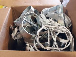 lot 789 image: Large Box Lot of (67) 2-12 IP Pipe Clevises  Hangers
