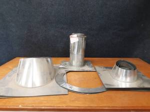 lot 808 image: Large Lot of Galvanized Chimney Liner Flashing and More
