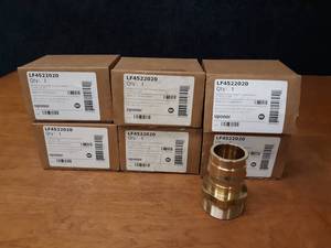 lot 852 image: Lot of (6) Uponor ProPex Brass 2 Male Threaded  Adapter - 2 PEX to 2 NPT