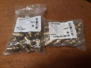 lot 920 image: Lot of (50) Uponor ProPex LF 12 PEX x 12 NPT Brass Male Threaded Adapters