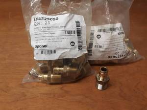 lot 922 image: Lot of (50) Uponor ProPex LF 12 PEX x 12 NPT Brass Male Threaded Adapters