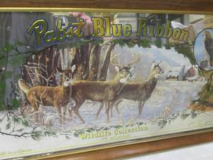 (F-3) Vintage Framed Pabst Blue Rib...