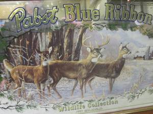 (F-3) Vintage Framed Pabst Blue Rib...