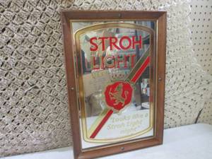 (F-3) Vintage Framed Stroh Light Be...