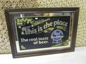 (RM5) Vintage Framed Pabst Blue Rib...