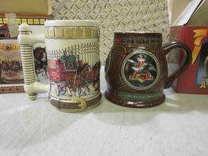 (BSB) 2 Budweiser Ceramic Steins wi...