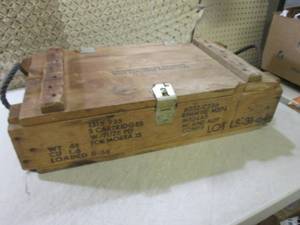 (BS) Vintage Wood Ammunition Box Ro...