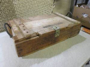 (BS) Vintage Wood Ammunition Box Ro...