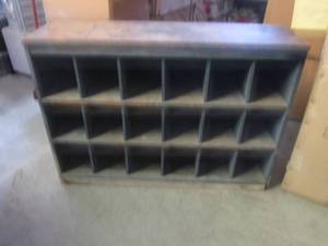 (EW2) Vintage Wood Parts BinShelf ...