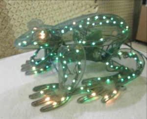 (EW3) Animated Lighted Frog Metal W...