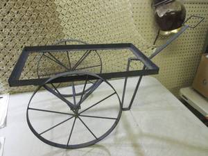 (RM2) Metal Cart Yard Decor 14 Whe...