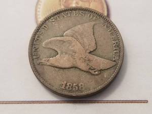 lot 05 image: 1858 large letters FLYING EAGLE CENT