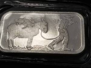 lot 24 image: 1 TROY OZ. .999 FINE SILVER BAR PROSPECTOR BY SILVERTOWNE SEALED